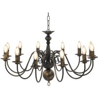 Bonnevie - Chandelier Antique Black 12 x E14 Bulbs VSVS452921
