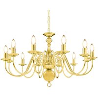Bonnevie - Chandelier Golden 12 x E14 Bulbs VSVS4582690