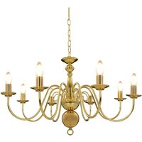 Chandelier Golden 8 x E14 Bulbs Vidaxl