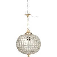 Chandelier in cast of brass and crystal gems