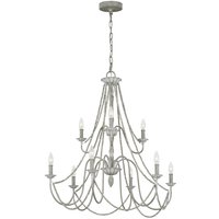 Elstead Maryville Feiss 9 Light Chandelier Washed Grey
