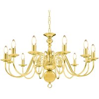 Chandelier Golden 12 x E14 Bulbs Vidaxl