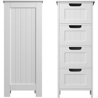 Dayplus - Chest of Drawers for Bathroom Bedroom Living Room Kitchen Office Hallway, 4-Drawer Floor Standing Cabinet