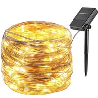 Christmas Lights, 12M, 100 led, rgb, 8 Modes, IP45 Waterproof, Battery/Solar Panel, Warm White