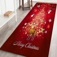 Christmas Rug, Hallway Rug, Bath Mat, Living Room Rug, Non-Slip Flannel Kitchen Rug, Christmas Interior Decor, Rectangular