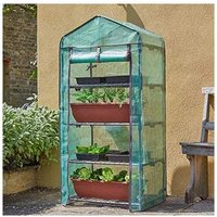 Garden Mile - Large Garden Greenhouse Grow House GroZone, Wide Plant Protection, Outdoor Heavy Duty Walk-In Poly tunnel Greenhouse (Classic 4 Tier