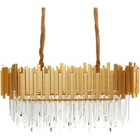 Beliani - Classy Chandelier Ceiling Lamp Aluminium with Crystals Gold Garcia