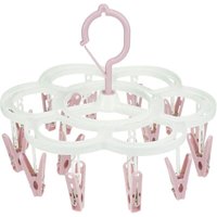 Clothes peg drying rack, clothes hangers with 16 clips, clip hanger for drying underwear, baby clothes, socks, bras, towels, pants, hats, scarves,