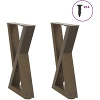 Vidaxl - Coffee Table Legs 2 pcs Natural Steel 28x(42-43.3) cm Steel