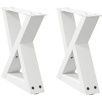 Coffee Table Legs 2 pcs White 30x(30-31.3) cm Steel vidaXL