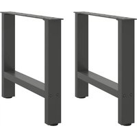 Coffee Table Legs Anthracite 2 pcs 50x(42-43) cm Steel Vidaxl