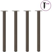 Console Table Legs 4 pcs Natural Steel 72-74 cm Steel Vidaxl