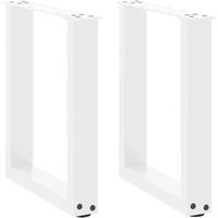 Coffee Table Legs U-Shaped 2 pcs White 38x(42-43) cm Steel vidaXL