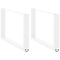 Coffee Table Legs U-Shaped 2 pcs White 70x(42-43) cm Steel Vidaxl