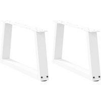 Coffee Table Legs V-Shape 2 pcs White 70x(30-31.3) cm Steel Vidaxl