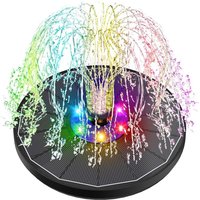 Colorful LED Solar Fountain, 3.5W Outdoor Floating Solar Pond Pump, 2200mAh Battery, 2025 Glass Solar Fountain with 7 Nozzles and 4 Fixed Stems for