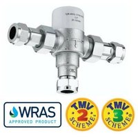 Buyaparcel - Commercial Hot Water 22mm TMV3 Thermostatic Blending Mixing Valve Under Sink