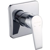 Gotrays - Concealed Shower Mixer Tap Copper Concealed Wall Mounted Mixer Tap, Concealed Concealed Hot and Cold Three-Way Rain Shower, Shower Switch