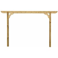 Arbor Garden Solutions - Corbel Screen Pergola, Plant Climbing Arbour - Sculpted brace-4.2m-Light Green (Natural)-None