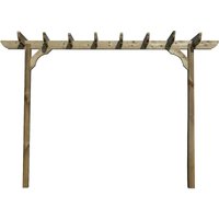 Arbor Garden Solutions - Corbel Single Beam Pergola, Plant Climbing Arbour, 4.2m (2 Uprights), (1 row kit), Light green