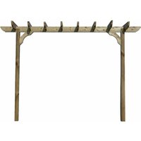 Arbor Garden Solutions - Corbel Single Beam Pergola, Plant Climbing Arbour, 4.8m (2 Uprights), Rustic Brown