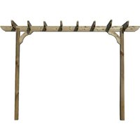 Arbor Garden Solutions - Corbel Single Beam Pergola, Plant Climbing Arbour, 3m (2 Uprights), (1 row kit), Rustic Brown