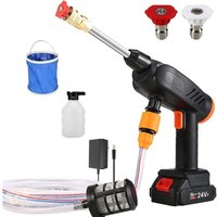 Cordless Pressure Washer with Accessory Kit 24v Battery and Charger Included Suitable for Washing Cars Fences Pool Liner Patio Floors ( Color : Black