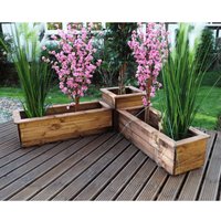 Charles Taylor - Wooden Raised Corner Planter Flower Vegetable Bed Trough
