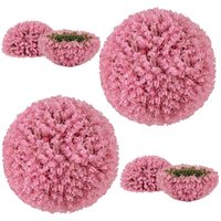 COSTWAY 2PCS Artificial Plant Topiary Balls 44CM Faux Pink Eucalyptus Decorative Balls