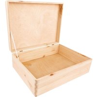 Wooden Storage Box with Lid 40 x 30 x 14 cm – Natural