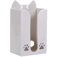 Creative wall-mounted, drill-free bathroom tissue box with cat face design, paper roll storage box