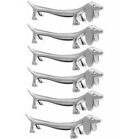 Creative zinc alloy fork, knife, fork and spoon set, silver - 6 pieces