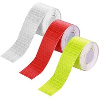 CSPARKV 3 Rolls Reflective Tape, 2.5cm x 3m Self-Adhesive Waterproof Reflective Strip, Red Yellow White Outdoor Safety Reflective Tape, for Vehicles,