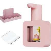 Csparkv - Automatic Foam Soap Dispenser, Rechargeable Electric Soap Dispenser for Bathroom Office Hotel, Pink, Dinosaur