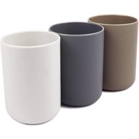 Csparkv - Set of 3, Food Grade Plastic, Absolutely Unbreakable (White, Grey, Brown)