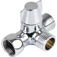 Csparkv - Solid Brass 3-Way Valve, 3-Way Diverter Switch Valve 3-Way Shower Diverter Valve, G1/2' Tee Adapter Valve, for Shower, Hand Shower and