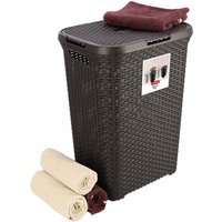 CURVER Laundry Box Natural Style, made of plastic, 45x34x61 cm, 60L, Dark Brown