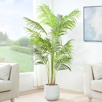 Mcc Direct - Decorative Artificial Palm Tree with Plastic Planter and Artificial Moss 140cm