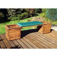 Deluxe 2 Planter Bench With 1 x Green Bench Cushion