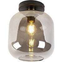Design Ceiling Light Black with Gold and Smoke Glass - Zuzanna