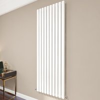 Aica Sanitaire - aica Oval Column Radiator 1800x590mm Central Heating Vertical Double Stylish Grey White
