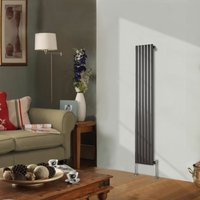 NRG - Designer Radiator 1600x354mm Single Oval Column Vertical Anthracite