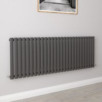 AICA Oval Column Designer Radiator Central Heating Horizontal 600x1593mm Single Anthracite