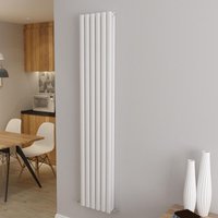Aica Sanitaire - aica Oval Column Designer Radiator Central Heating Vertical 1800x354mm Double White