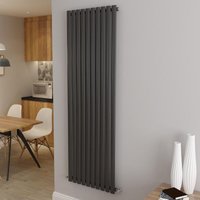 Aica Sanitaire - aica Oval Column Designer Radiator Central Heating Vertical 1800x590mm Single Anthracite