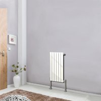 Designer Radiator White Flat Panel Column Bathroom Central Heating Horizontal 600x408mm Single