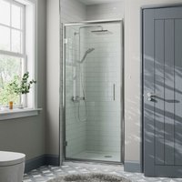Diamond - 900mm Framed Hinged Bathroom Shower Door Enclosure Walk-In 8mm Safety Glass