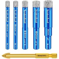 Diamond drill bits, diamond tile drill bits, porcelain tile drill bits, with 5, 6, 8, 10, 12 mm metal drill bits, 6 mm tile drill bits, tile drill