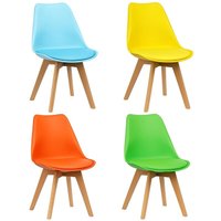 Kosy Koala - Dining Chairs Set of 4 Four Colourful Mixed Leather Kitchen Table