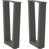Coffee Table Legs V-Shape 2 pcs Anthracite 28x(42-43.3) cm Steel Vidaxl